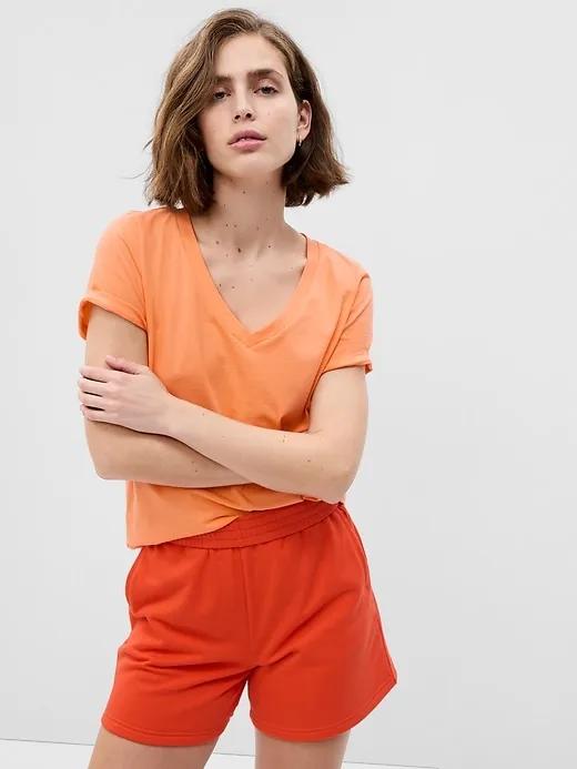 100% Organic Cotton Vintage V-Neck T-Shirt