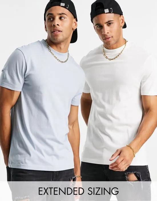 2 pack t-shirt with crew neck in multi