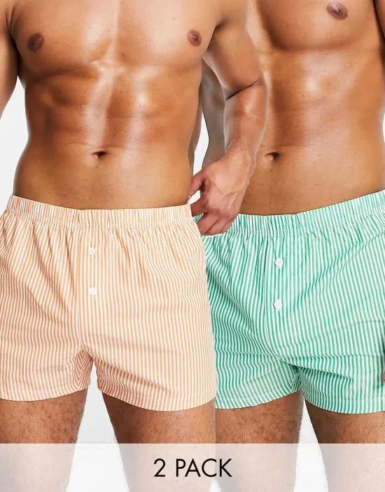 2 pack woven boxers in stripe
