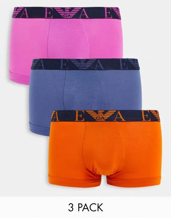 3 pack trunk in pink/gray/orange