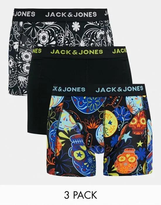 3-pack trunks with skull prints