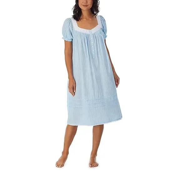 42" Cotton Dobby Cap Sleeve Waltz Gown