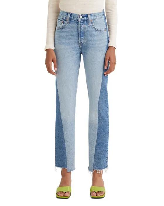 501 Spliced High Rise Straight Jeans in Waste Not Want Not