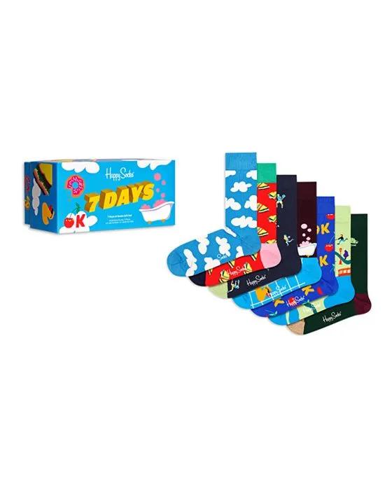 7 Days Crew Socks Gift Box, Pack of 7