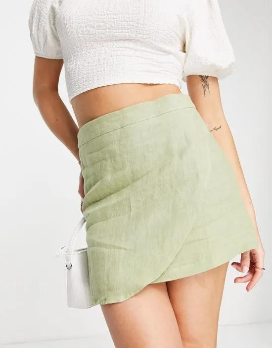 a-line mini skirt in green
