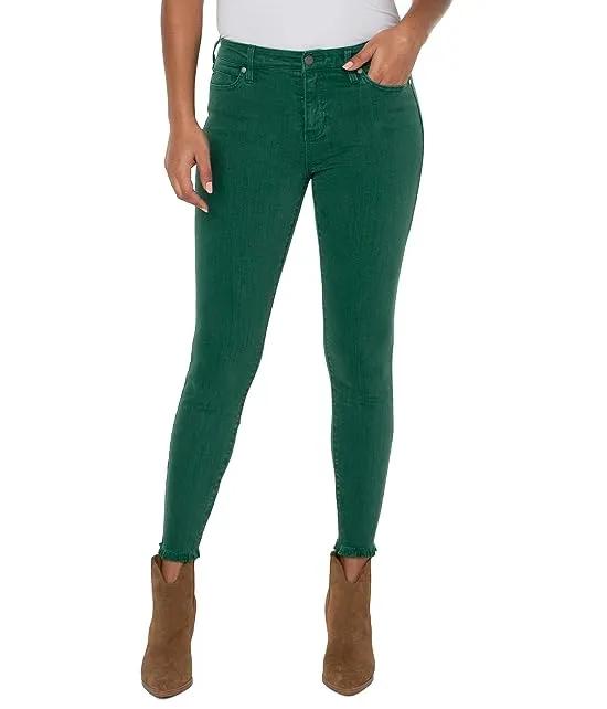 Abby Ankle Skinny with Fray Hem in Serpentine