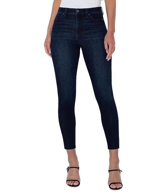 Abby High-Rise Ankle Skinny Eco Jeans w/ Cut Hem 28" in Walcott