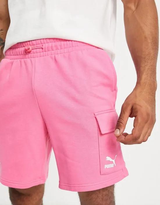 acid bright cargo shorts in pink - exclusive to ASOS