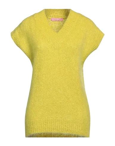 Acid green Boiled wool Sleeveless sweater