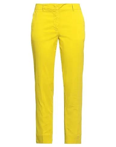 Acid green Cotton twill Casual pants