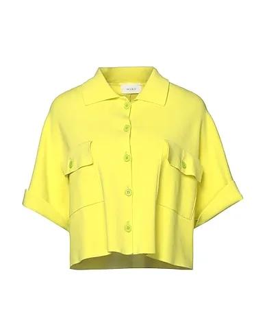 Acid green Knitted Solid color shirts & blouses