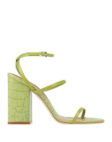 Acid green Leather Sandals