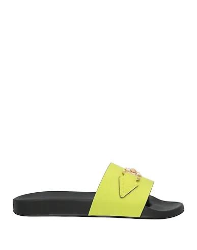Acid green Leather Sandals