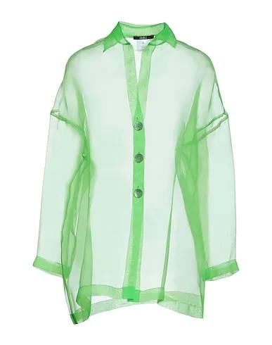 Acid green Organza Solid color shirts & blouses