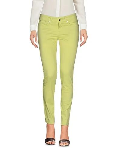 Acid green Plain weave Casual pants
