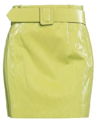 Acid green Plain weave Mini skirt