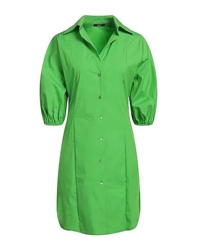 Acid green Plain weave Short dress