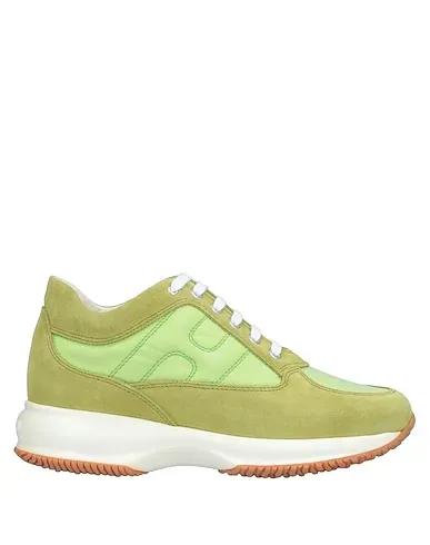 Acid green Plain weave Sneakers