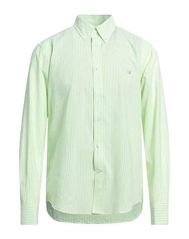 Acid green Plain weave Striped shirt
