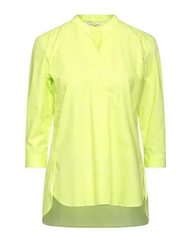 Acid green Poplin Patterned shirts & blouses