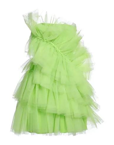 Acid green Satin Elegant dress