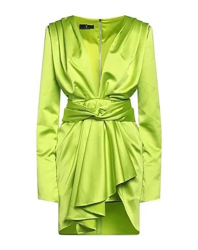 Acid green Satin Short dress