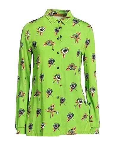 Acid green Synthetic fabric Floral shirts & blouses