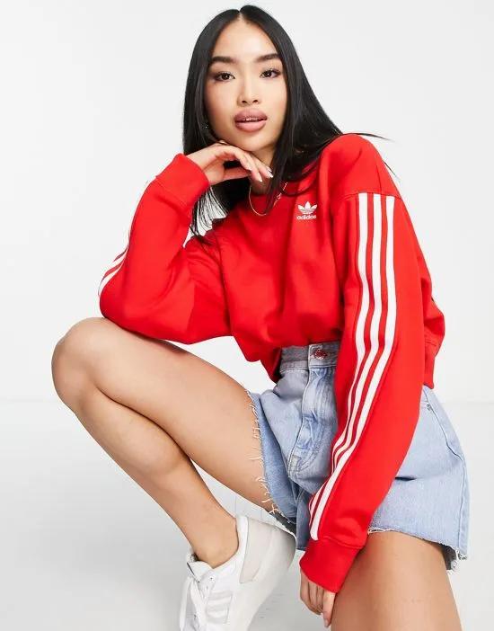 adicolor 3 stripe sweat in red