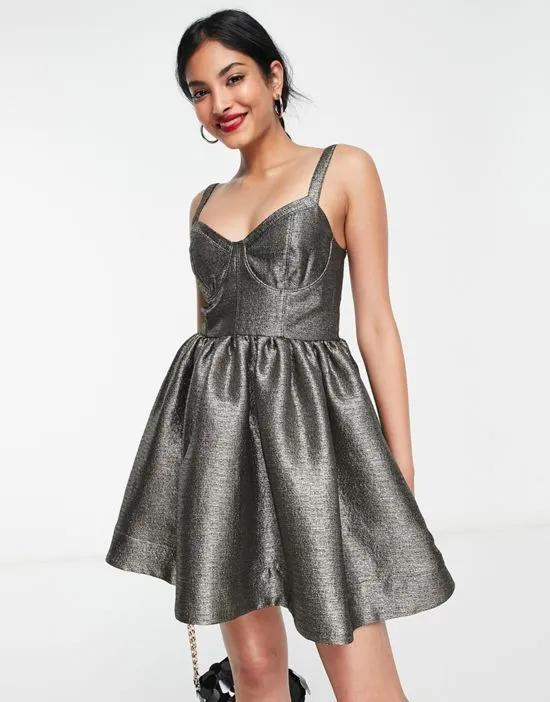 Aimsie metallic mini dress in gold