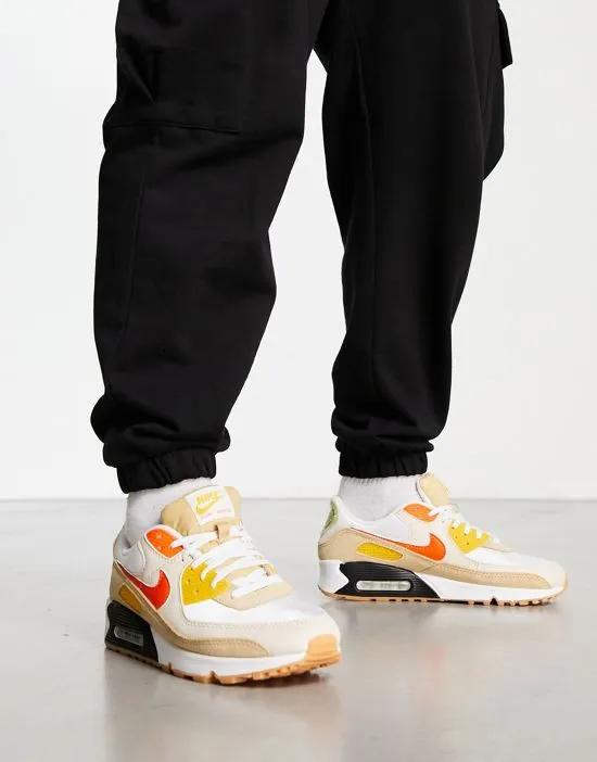 Air Max 90 SE sneakers in white and orange