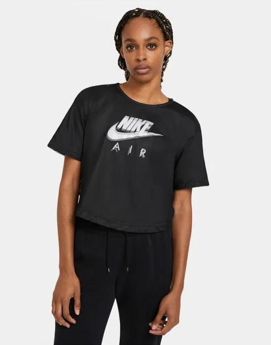 Air short sleeve mesh T-shirt in black