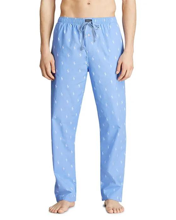 Allover Pony Print Pajama Pants
