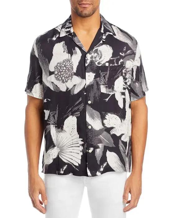 ALLSAINTS Frequency Floral Print Relaxed Fit Button Down Camp Shirt