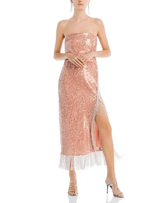 Amora Sequined Strapless Dress