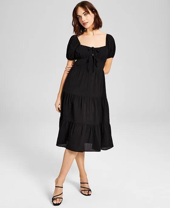 And Now This Women's Milkmaid Tiered Midi Dress