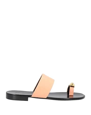 Apricot Leather Flip flops