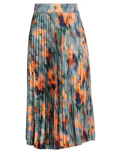 Apricot Satin Midi skirt