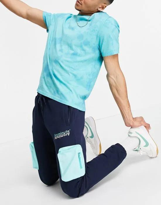 Arcminute jersey sweatpants in navy with patch pocket