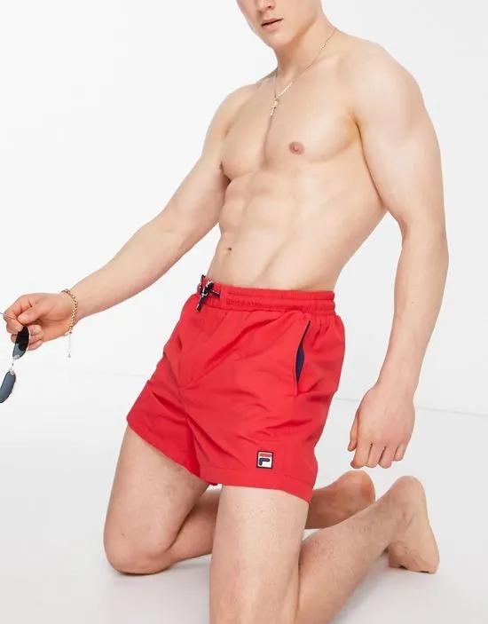 Artoni box logo swim shorts in red