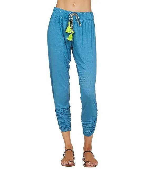 Arya Cotton Shirring Pants with Neon Drawstring