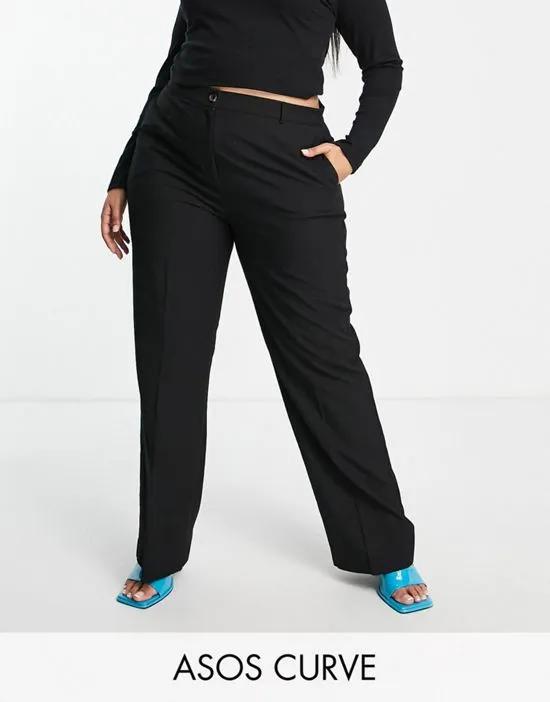 ASOS DESIGN Curve Mix & Match slim straight suit pants in black