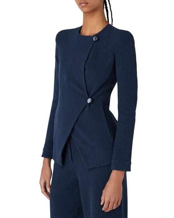 Asymmetrical Jacquard Blazer