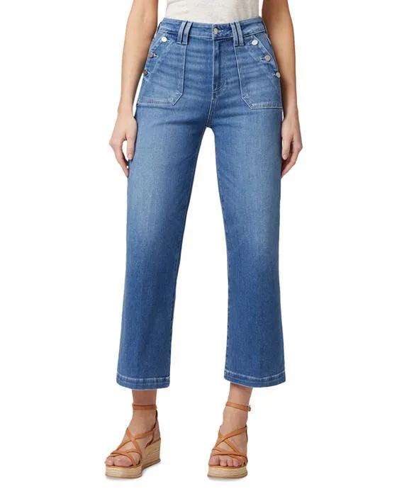 Aubrey High Rise Ankle Wide Leg Jeans in Karlyn