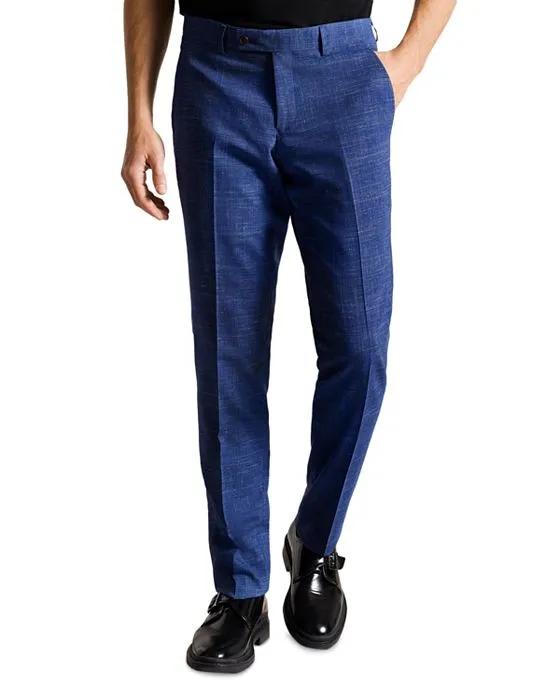 Auden Navy Check Suit Trousers