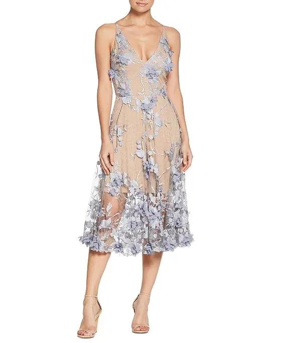 Audrey Floral Appliqué Lace Dress