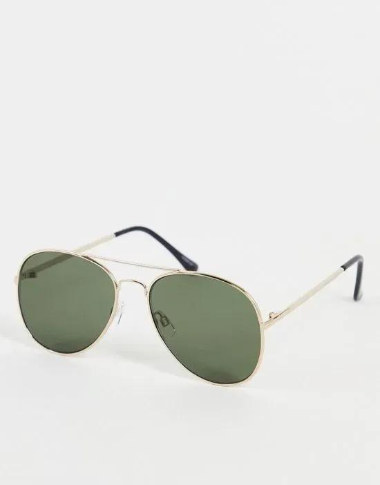 aviator sunglasses in gold