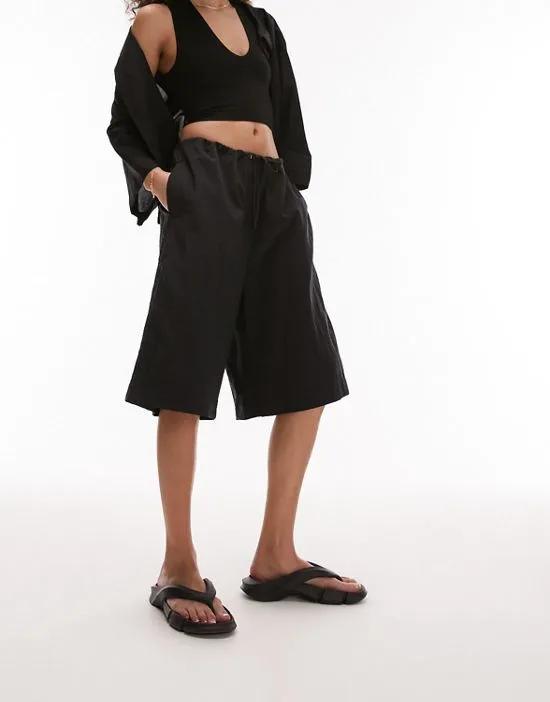 awkward length nylon board shorts in black