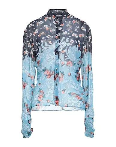 Azure Crêpe Floral shirts & blouses