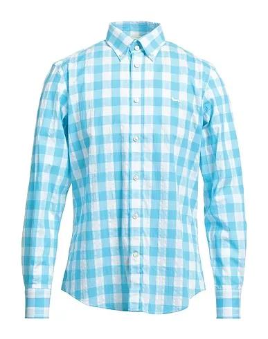 Azure Plain weave Checked shirt