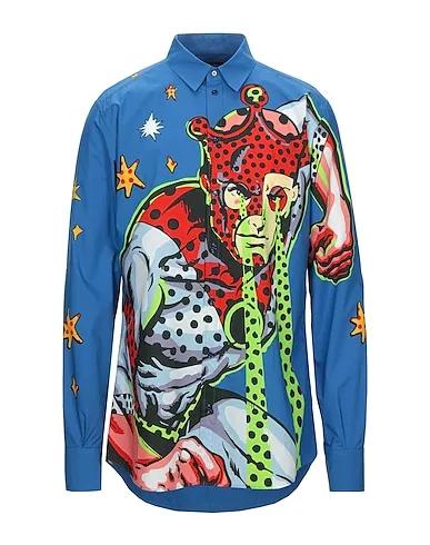 Azure Plain weave Patterned shirt